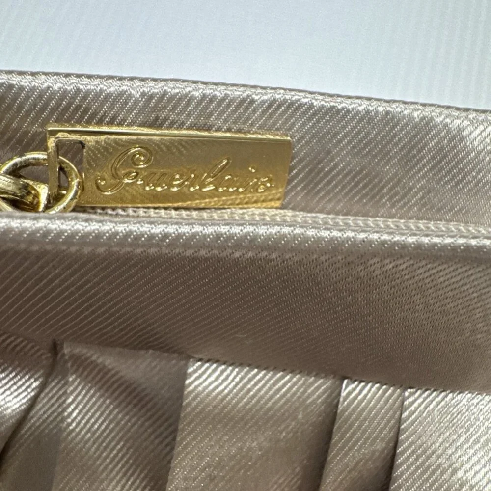 GUERLAIN Champagne Gold Silky Satin Clutch Makeup Cosmetic Bag NEW Without Tags
